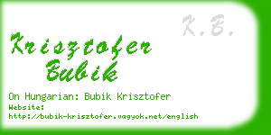 krisztofer bubik business card